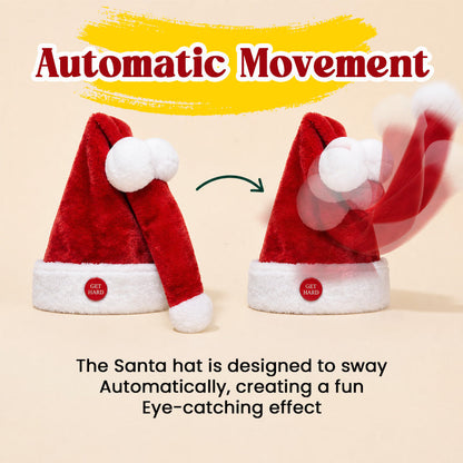 🎅 Funny Moving Santa Hat – Animated Christmas Party Hat