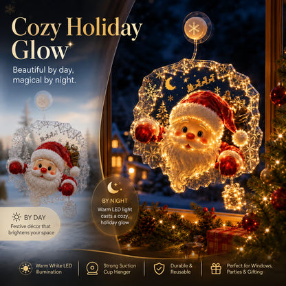 🎅🎄Lighted Christmas Window Decoration with Suction Cup | Warm LED Window Light & Multiple Festive Styles ✨