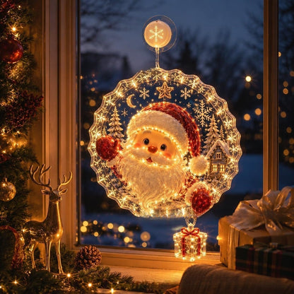 🎅🎄Lighted Christmas Window Decoration with Suction Cup | Warm LED Window Light & Multiple Festive Styles ✨
