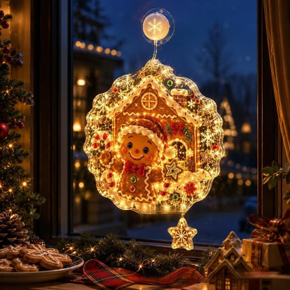 🎅🎄Lighted Christmas Window Decoration with Suction Cup | Warm LED Window Light & Multiple Festive Styles ✨