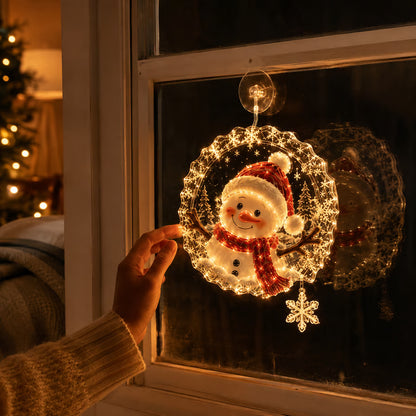 🎅🎄Lighted Christmas Window Decoration with Suction Cup | Warm LED Window Light & Multiple Festive Styles ✨