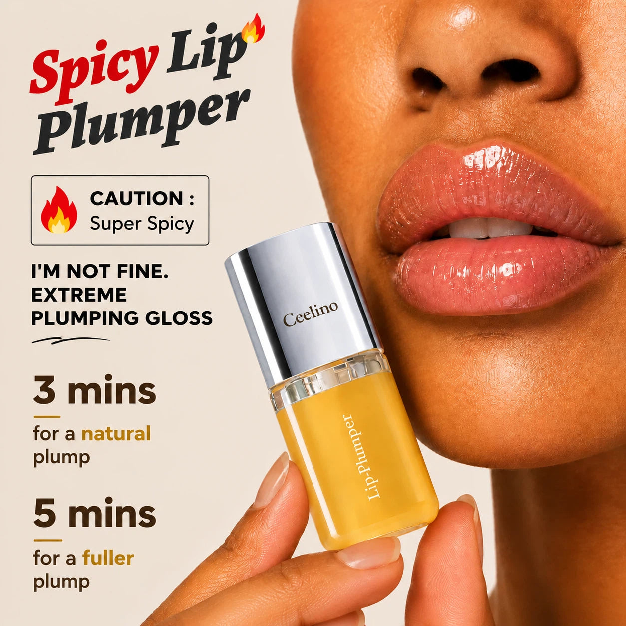 Ccelino®Edible Spicy Lip Plumper - Fuller-Looking Lip Plumper Gloss
